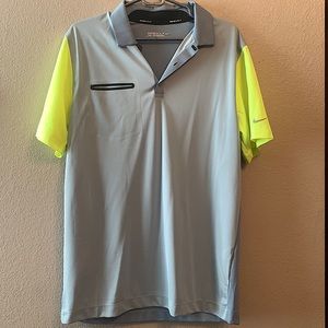 Nike Golf M Gray & Lime Green Polo